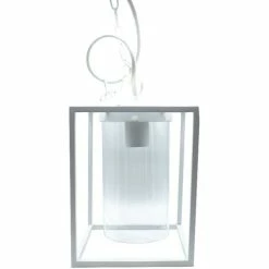 Meilleur prix 🛒 Suspension Pour Les Jardins Sovil Domus Carré E27, Couleur Blanc 598/02 🧨