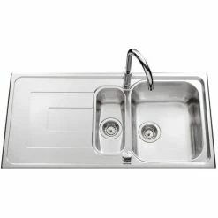 Meilleure vente 🔔 Évier Inox Lisse Luisina DEBUSSY 1 Bac 1/2 - 1 égouttoir - Inox 💯