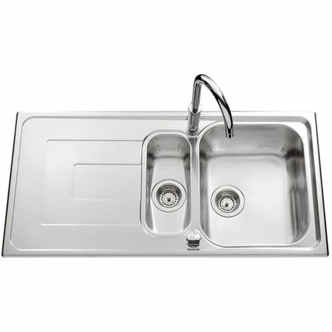 Meilleure vente 🔔 Évier Inox Lisse Luisina DEBUSSY 1 Bac 1/2 - 1 égouttoir - Inox 💯