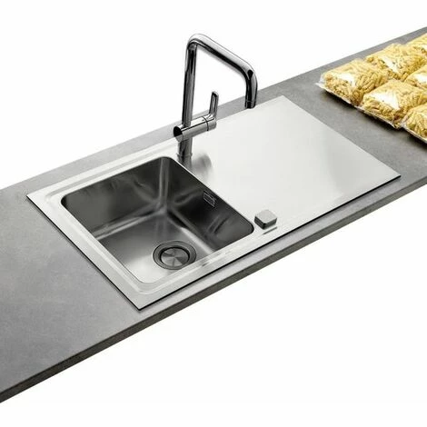 Acheter 😍 Évier Inox Lisse Luisina FAGOTTO 1 Bac 1 égouttoir - Inox 🔥 – Image 3