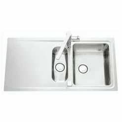 Vente flash ✔️ Évier Inox Lisse Luisina FAGOTTO 1 Bac 1/2 - 1 égouttoir - Inox 😍