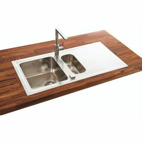 Vente flash ✔️ Évier Inox Lisse Luisina FAGOTTO 1 Bac 1/2 - 1 égouttoir - Inox 😍 – Image 3