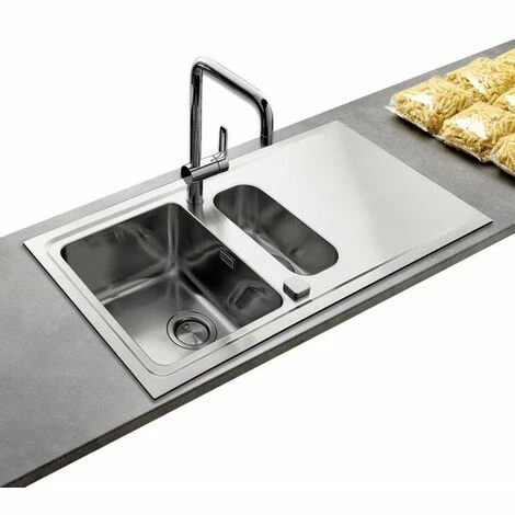 Vente flash ✔️ Évier Inox Lisse Luisina FAGOTTO 1 Bac 1/2 - 1 égouttoir - Inox 😍 – Image 4