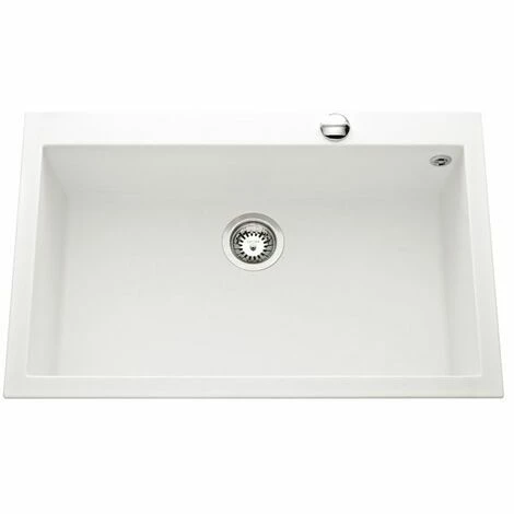 Remise ⭐ Évier Granit Blanc Luisina QUADRILLE 1 Bac 794x504 - Blanc ⭐