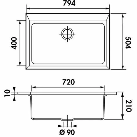 Remise ⭐ Évier Granit Blanc Luisina QUADRILLE 1 Bac 794x504 - Blanc ⭐ – Image 2