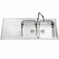 Meilleure affaire 😍 Évier Inox Lisse Luisina DEBUSSY 2 Bacs 1 égouttoir - Inox ✔️