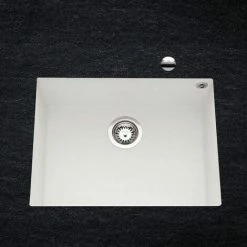 Meilleure vente 🎉 Évier Sous Plan Granit Blanc Luisina QUADRILLE 1 Bac 540x440 - Blanc 😉