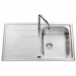Meilleure vente ✨ Évier Inox Lisse Luisina DEBUSSY 1 Bac 1 égouttoir - Inox 🥰