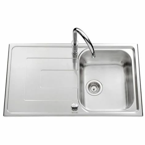 Meilleure vente ✨ Évier Inox Lisse Luisina DEBUSSY 1 Bac 1 égouttoir - Inox 🥰