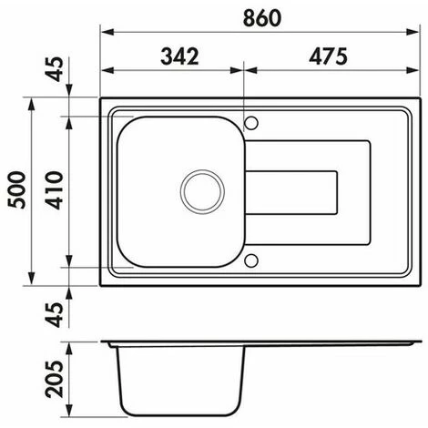 Meilleure vente ✨ Évier Inox Lisse Luisina DEBUSSY 1 Bac 1 égouttoir - Inox 🥰 – Image 2