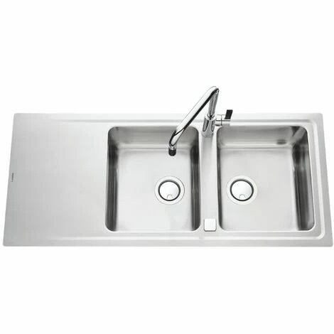 Sortie 🔔 Évier Inox Lisse Luisina FAGOTTO 2 Bacs 1 égouttoir - Inox ⌛ – Image 4