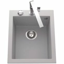 Budget 😉 Évier Granit Gris Métal Luisina QUADRILLE 1 Bac 410x500 - Gris 👍