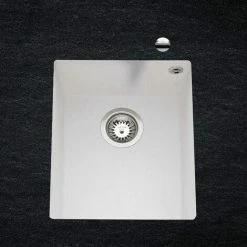 Sortie 🔔 Évier Sous Plan Granit Blanc Luisina QUADRILLE 1 Bac 380x440 - Blanc 🔥