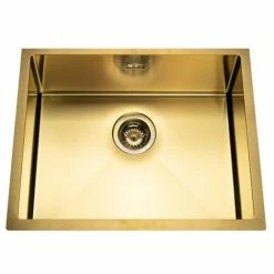 Le moins cher ✨ Évier Inox Doré Luisina PANDORE 1 Bac 570x450 - Doré 🧨