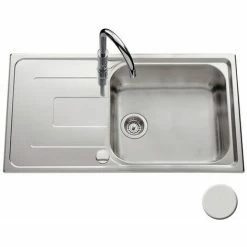 Le moins cher 👍 Évier Inox Mini Structure Luisina DEBUSSY 1 Grand Bac 1 égouttoir - Inox 👍