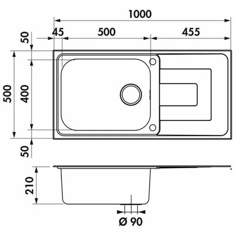 Le moins cher 👍 Évier Inox Mini Structure Luisina DEBUSSY 1 Grand Bac 1 égouttoir - Inox 👍 – Image 3
