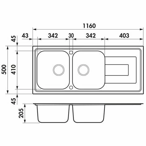 Remise 🌟 Évier Inox Mini Structure Luisina DEBUSSY 2 Bacs 1 égouttoir - Inox 😍 – Image 2