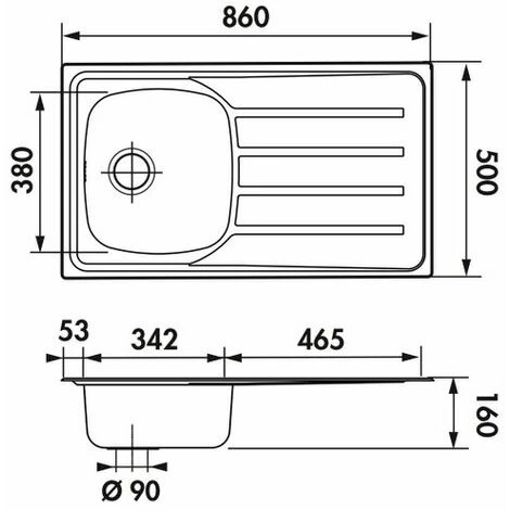 Tout neuf ✨ Évier Inox Mini Structure Luisina ROCK 1 Bac 1 égouttoir - Inox 🔥 – Image 2