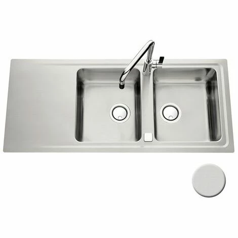 Le moins cher 😍 Évier Inox Mini Structure Luisina FAGOTTO 2 Bacs 1 égouttoir - Inox ✔️