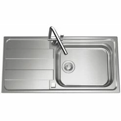 Vente flash 😍 Évier Inox Lisse Luisina FUNK 1 Grand Bac 1 égouttoir - Inox 🌟