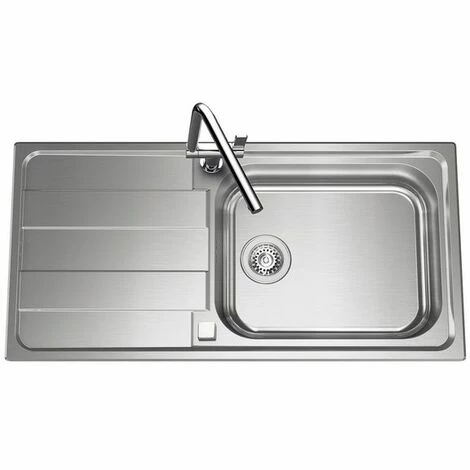 Vente flash 😍 Évier Inox Lisse Luisina FUNK 1 Grand Bac 1 égouttoir - Inox 🌟