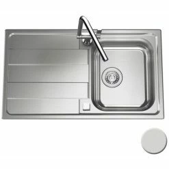 Coupon đ Évier Inox Mini Structure Luisina FUNK 1 Bac 1 égouttoir - Inox â