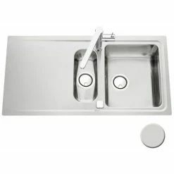 Meilleure affaire 😀 Évier Inox Mini Structure Luisina FAGOTTO 1 Bac 1/2 - 1 égouttoir - Inox 👍