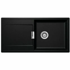 Acheter 🎉 Évier Granit Noir Luisina FORTE 1 Grand Bac 1 égouttoir - Noir 🥰