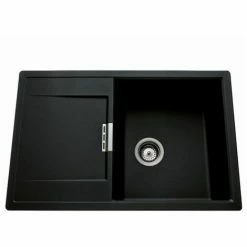 Grosses soldes đ Évier Granit Noir Luisina FORTE 1 Bac 1 égouttoir 76,5x51 Cm - Noir đ