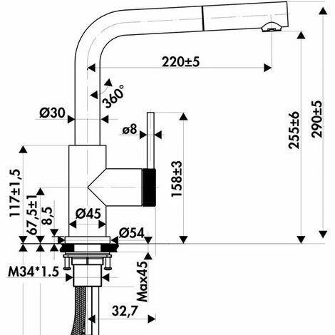 Acheter ✔️ Robinet Douchette Luisina Inox Noir CRBMD386 - Noir 😀 – Image 2