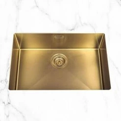 Promo 🎉 Évier Sous Plan Inox Doré Luisina LEGATO 1 Bac 660x440 - Doré 🤩