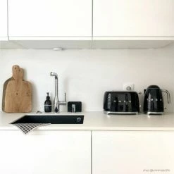 Meilleure vente 👍 Évier Sous Plan Granit Noir Moucheté Luisina QUADRILLE 1 Bac 540x440 - Vidage Manuel - Noir ⌛