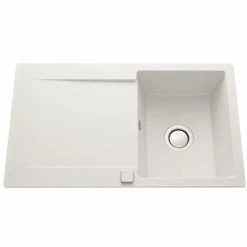 Budget 😀 Évier Granit Blanc Luisina EPURE 1 Bac 1 égouttoir - Blanc 🧨