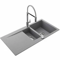 Top 10 ⭐ Évier Granit Gris Luisina EPURE 1 Bac 1/2 - 1 égouttoir - Gris 🥰