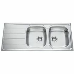 Budget ✨ Évier Inox Lisse Luisina ROCK 2 Bacs 1 égouttoir - Inox 🔔