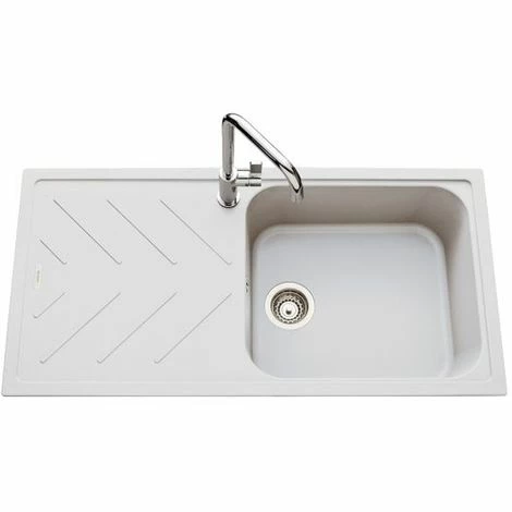 Nouveau 🎁 Évier Granit Blanc Luisina ARPEGE 1 Grand Bac 1 égouttoir - Blanc 🤩