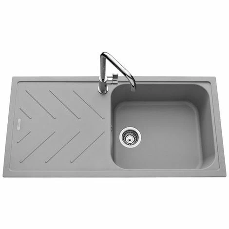 Bon marché ✨ Évier Granit Gris Luisina ARPEGE 1 Grand Bac 1 égouttoir - Gris ✨