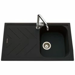 Remise 🔔 Évier Granit Noir Luisina ARPEGE 1 Bac 1 égouttoir - Noir ⭐