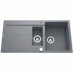 Meilleure affaire 🧨 Évier Granit Gris Luisina TAM TAM 1 Bac 1/2 - 1 égouttoir - Gris ⭐