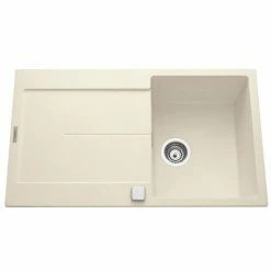 Offres 🌟 Évier Granit Champagne Luisina TAM TAM 1 Bac 1 égouttoir - Beige ⭐