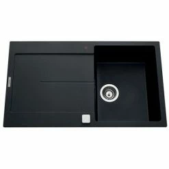 Budget 🎁 Évier Granit Noir Luisina TAM TAM 1 Bac 1 égouttoir - Noir 💯